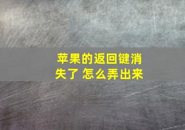 苹果的返回键消失了 怎么弄出来